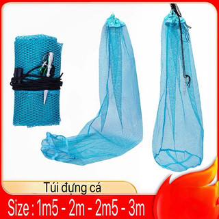 Túi lưới đựng cá rộng 55cm dài 1.5m ,2m ,2.5m ,3m có chân cắm đất