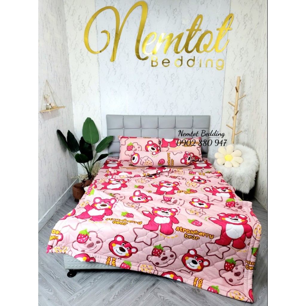 🌟SHOP YÊU THÍCH🌟Trọn bộ ga trải giường thun lạnh Hàn Quốc vải mịn mát không xù lông, nhăn nhàu, giá sỉ_Ship Hỏa Tốc HCM
