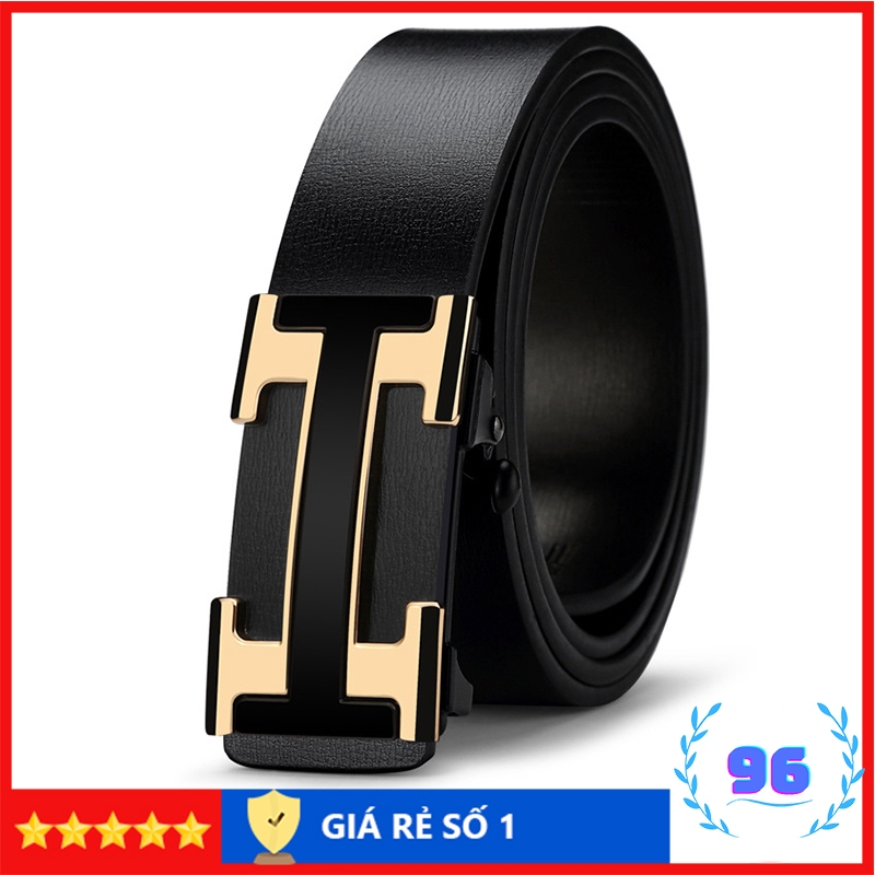Thắt lưng nam da cao cấp, dây lưng nam mặt khóa tự động sang trọng, nịt da chữ H CH03 Bảo hành 12 th