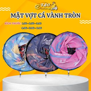 Mặt vợt cá carbon vành tròn chuyên dụng câu đơn câu đài