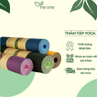 Thảm tập yoga, gym chống chơn trượt 6mm 2 lớp cao su TPE tấm miếng đệm lót