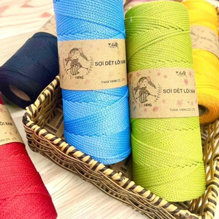 Len sợi dệt THHX yarn làm túi ,mũ full bảng màu