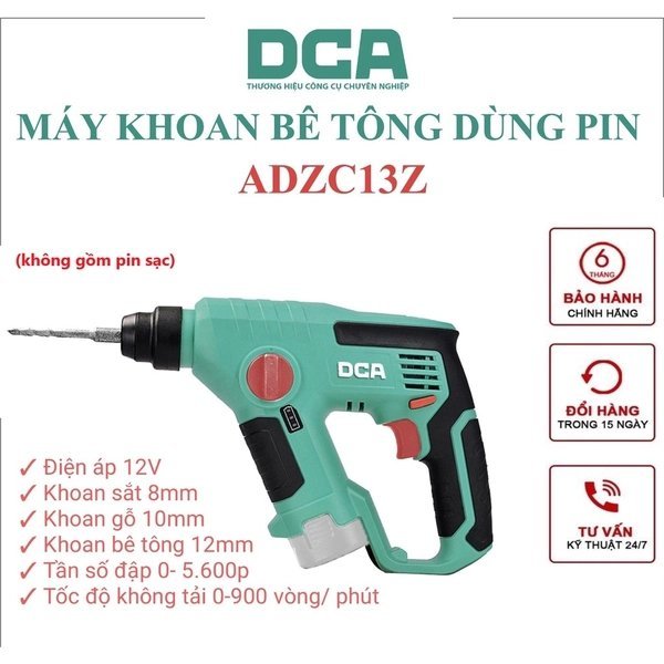 DCA  MÁY KHOAN BÊ TÔNG DÙNG PIN 12V ADZC13Z (KHO HÀNG CHÍNH HÃNG DCA)