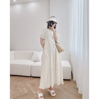 Váy thô boi zen thêu maxi dáng dài. đầm dáng dài freesize. đầm bầu dáng dài