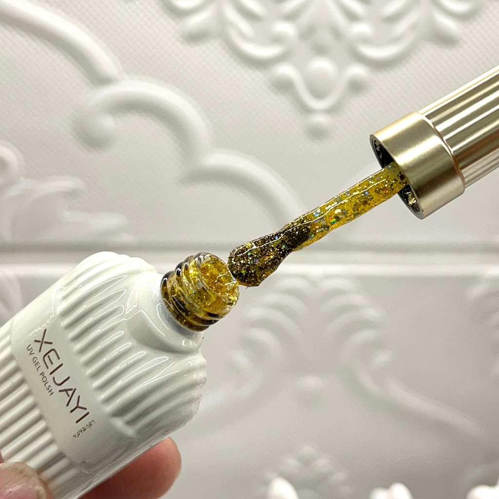 Sơn gel nhũ hạt to vàng bạc chai nắp nhọn