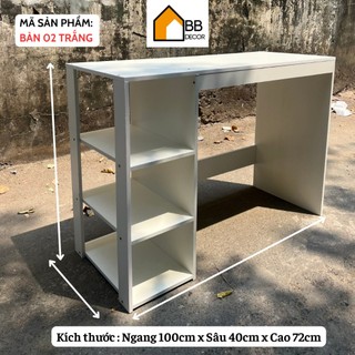 Bàn làm việc bàn học sinh gỗ MDF kết hợp kệ sách tiện dụng mẫu mới MÀU VÂN GỖ