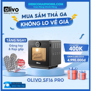 Nồi Chiên Hơi Nước OLIVO SF16 PRO – 56 Chức Năng – Dung Tích 16L – Phụ Kiện Trục Xiên Quay