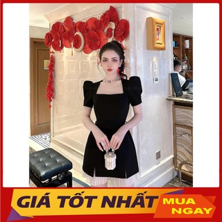 Đầm Tay Bồng Cổ Vuông Viền Bèo Tiểu Thư Sang Chảnh V6134 - Yamy888