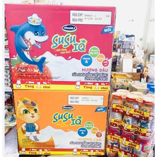 Sữa chua uống tiệt trùng vinamilk susu hương dâu,cam thùng 48 lọ x 80ml