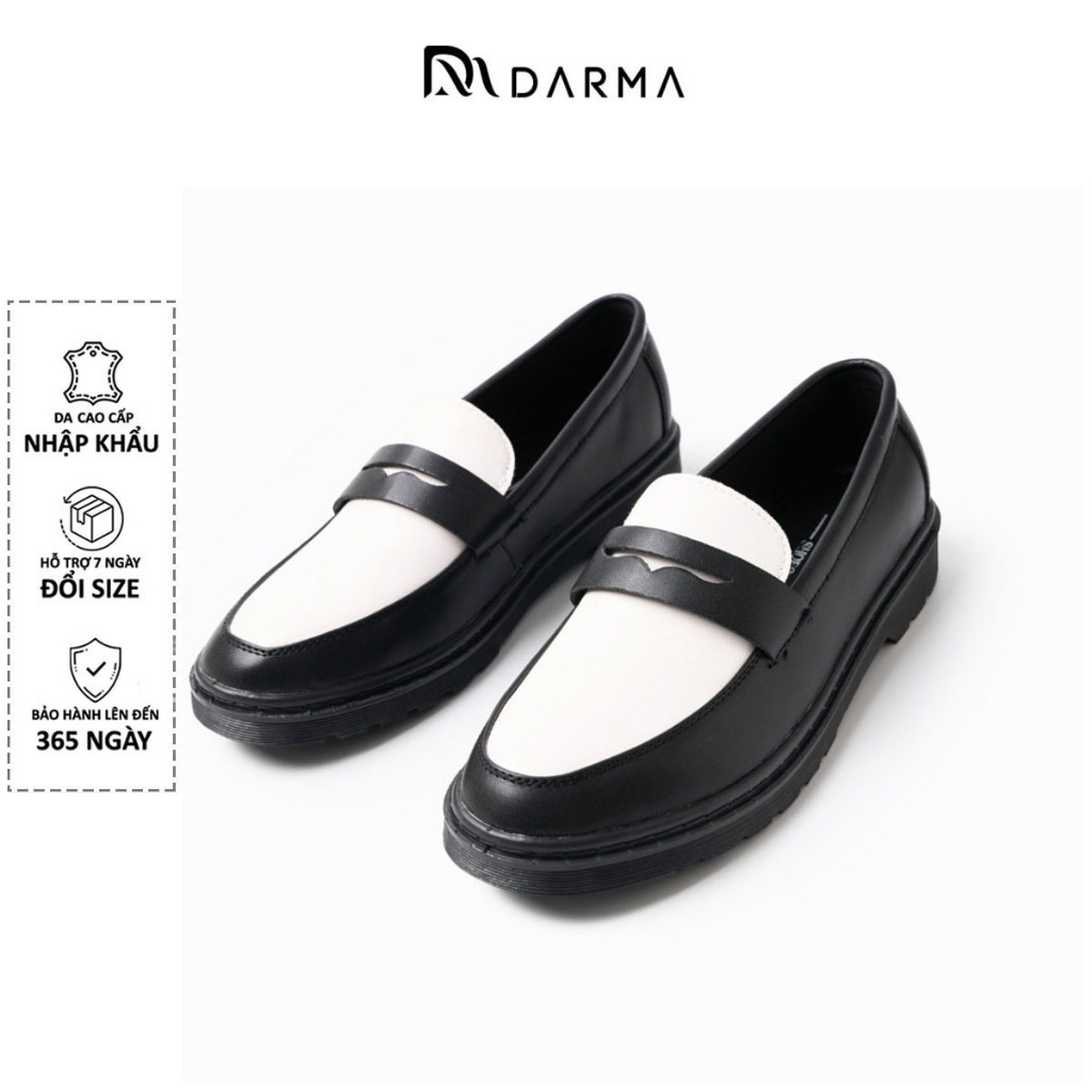 Giày Tây Lười Nam Da Cao Cấp Penny Loafer Black White Giày Sơn Tùng Mẫu Mới Hot Trend Thời Trang Hàn Quốc