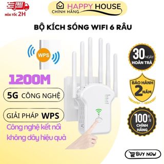 Bộ kích sóng wifi, bộ khuyếch đại sóng wifi không dây 6 râu tốc độ 1200Mbps. Hàng nội địa chính hãng - bảo hành 5 năm