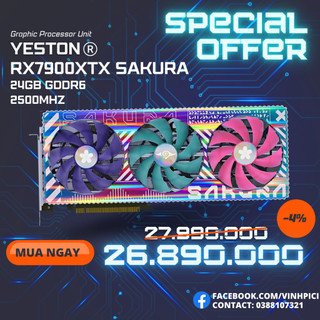 Card màn hình yeston rx 7900xtx sakura