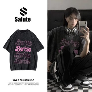 Áo thun wash nữ local brand unisex áo phông form rộng mùa hè thời trang ngầu Barbie Y0839