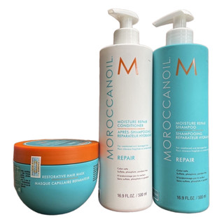 Combo dầu gội xả và hấp MOROCCANOIL Moisture Repair phục hồi độ ẩm 500mlx2 + 250ml