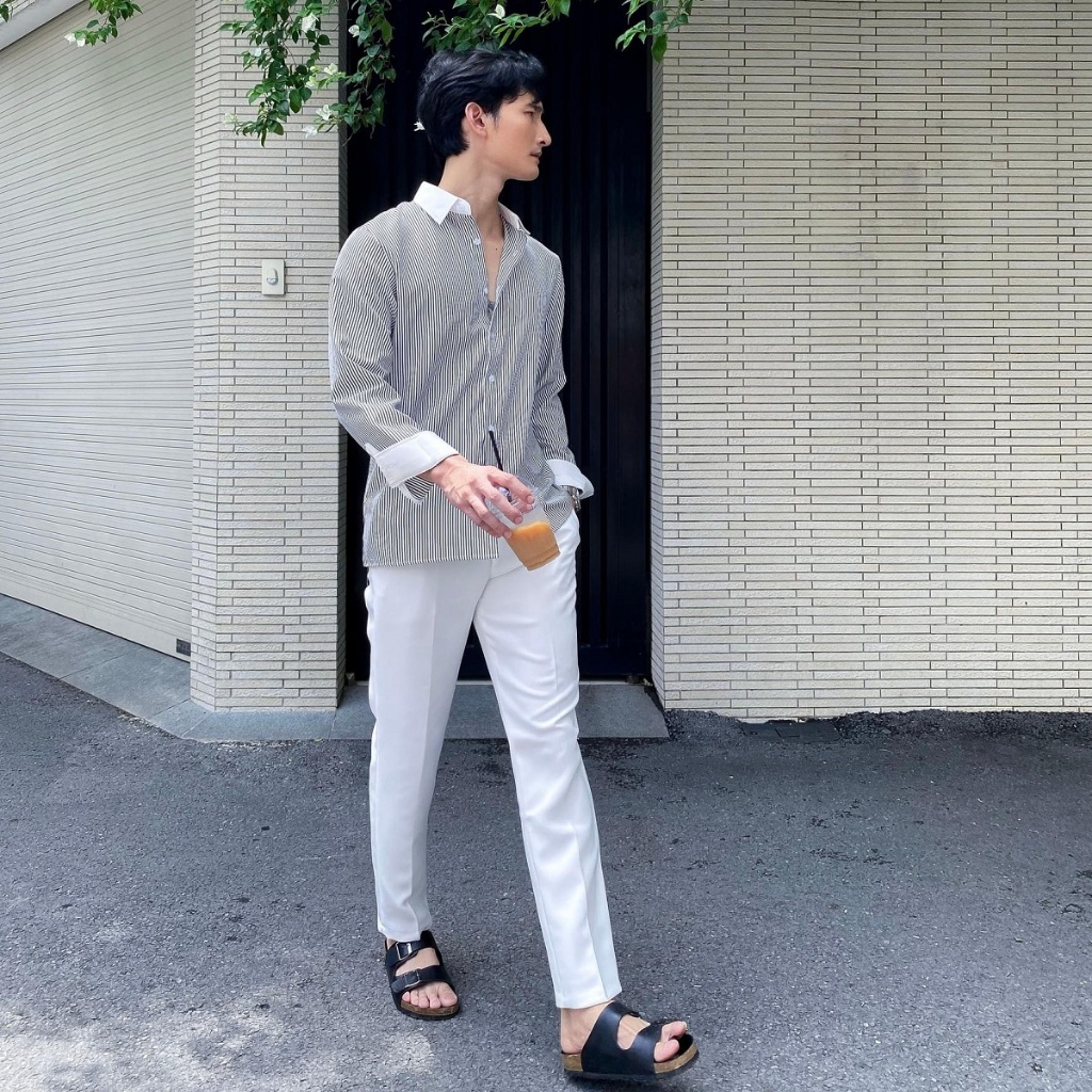Áo sơ mi kẻ sọc nhỏ cao cấp sang trọng phối màu