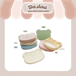 TOBE Khay Silicone Chia Ngăn + Nắp Đậy Chia 4 Ngăn Có Đế Hít Chống Đổ An Toàn Hỗ Trợ Ăn Dặm Cho Bé