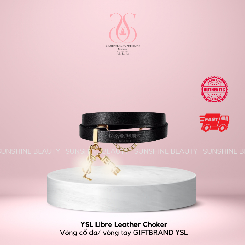 [100% Auth - GIFTBRAND] YSL Libre Leather Choker _ Vòng cổ da/ vòng tay Gift Brand YSL Auth 100%