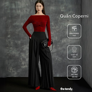 Quần Coperni ống suông xếp ly, màu đen sang trọng | the tendy - natural & minimalist