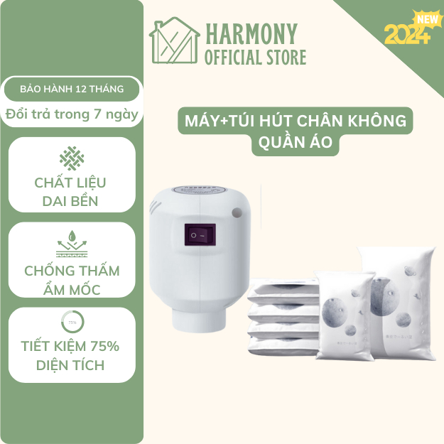 Máy hút chân không quần áo DELADEP kèm máy hút chất liệu dai bền bảo quản quần áo tránh nấm mốc, vi khuẩn MCK01