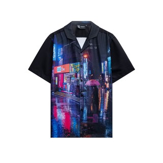 Áo sơ mi unisex cuban shirt in hình thành phố đêm TeeHolic