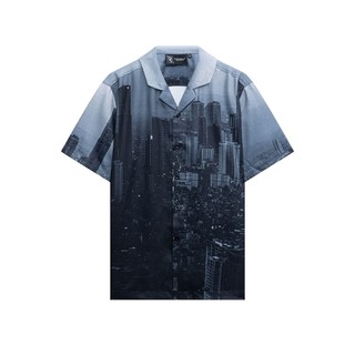 Áo sơ mi unisex cuban shirt in hình thành phố Hà Nội đêm TeeHolic