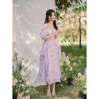 TIELA Đầm váy hoa hồng tím - Melanie Dress