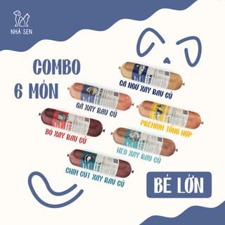   HỎA TỐC  Thức Ăn Chó Mèo - Combo Tiết Kiệm 6 Vị - Thịt xay rau củ 