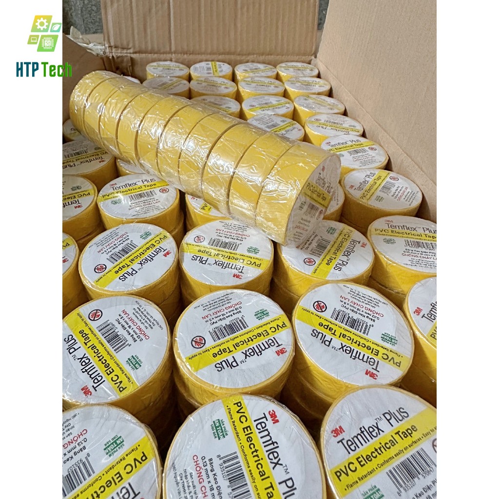 Băng keo điện 3m temflex plus pvc 1505 cách điện 600v, chống cháy lan