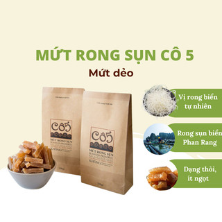 Mứt rong sụn Cô 5, vị rong biển tự nhiên, gói giấy dạng thỏi, rong sụn sấy dẻo ít đường, thanh mát