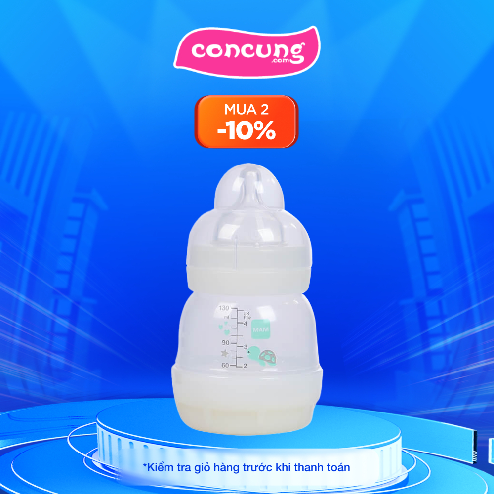 Bình sữa Mam Easy Start Anticolic 130ml - Trắng kem