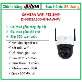 Camera ptz wifi 2mp dahua dh-sd2a200-gn-aw-pv; 24t