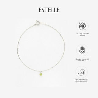 Lắc tay vàng trắng k10 đính đá peridot estelle