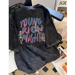 Áo phông NBOT nữ wash local brand ôm cổ tròn thời trang tay ngắn form rộng T-shirt unisex 100% cotton-Y0847