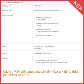 Pin Sạc dell Vostro 3578