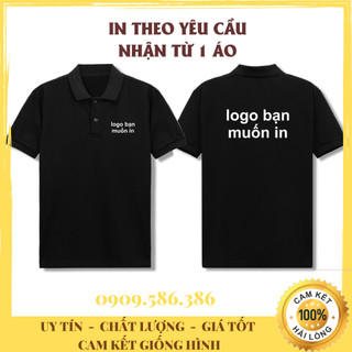Áo cá sấu nam nữ in theo yêu cầu - Áo thun polo basic trắng đen đủ size chất poly trơn không xù lông