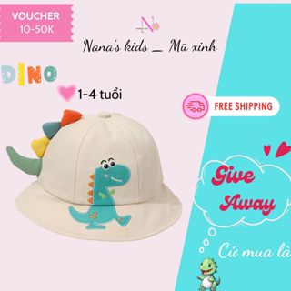 Mũ vành cho bé, mũ khủng long họa tiết hoạt hình sinh động, đáng yêu nhiều màu sắc cho bé trai bé gái 1-4 tuổi