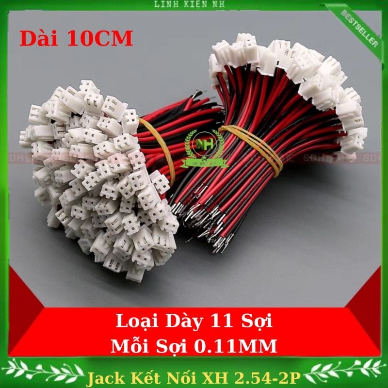 Set 10 Jack Xh2.54-2P Dài 10CM Loại Dày 11 Sợi Jack Kết Nối Loa Jack Kết Nối Pin