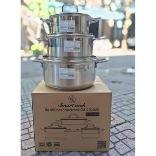 Bộ 3 nồi inox smartcook sm 2504mb