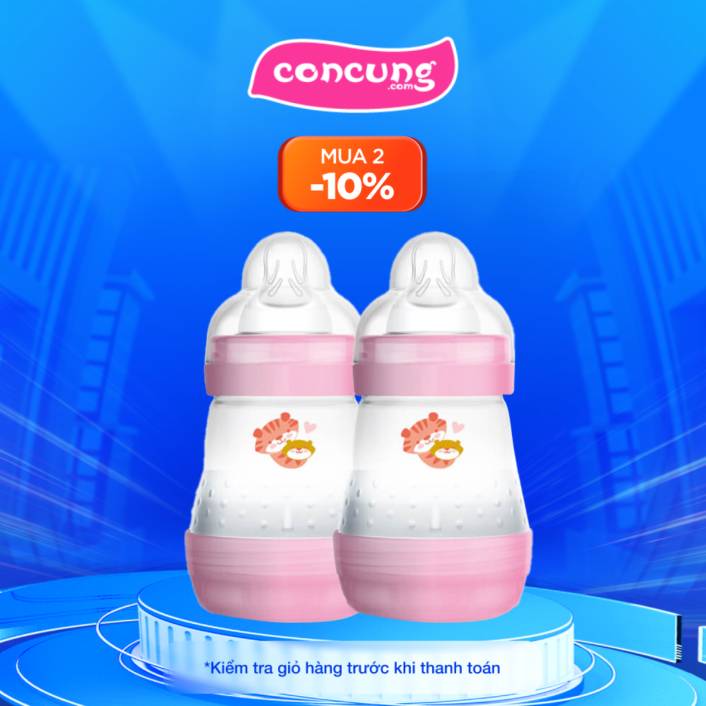 Combo 2 Bình sữa Mam Easy Start Anticolic 160ml - Hồng
