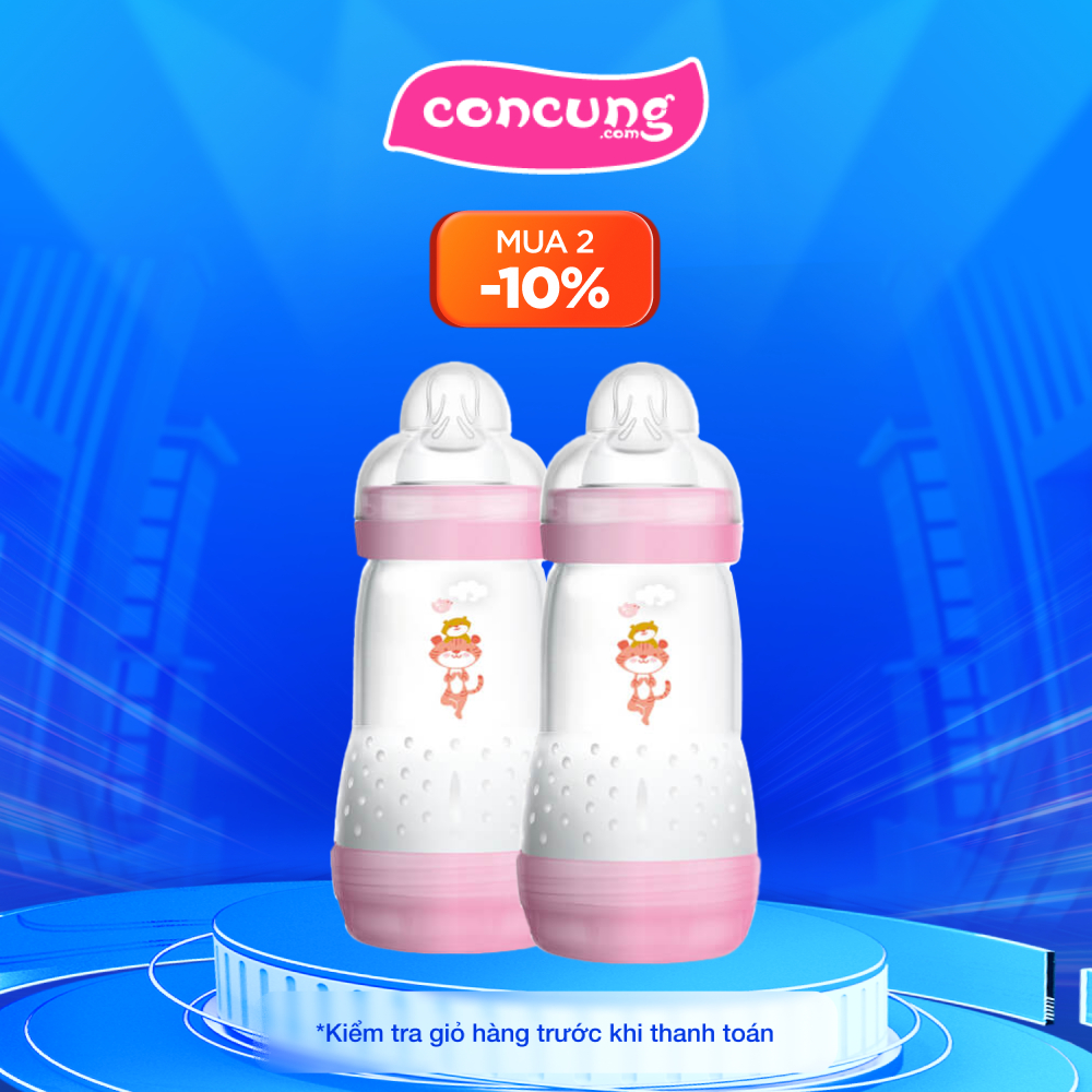 Combo 2 Bình sữa Mam Easy Start Anticolic 260ml - Hồng