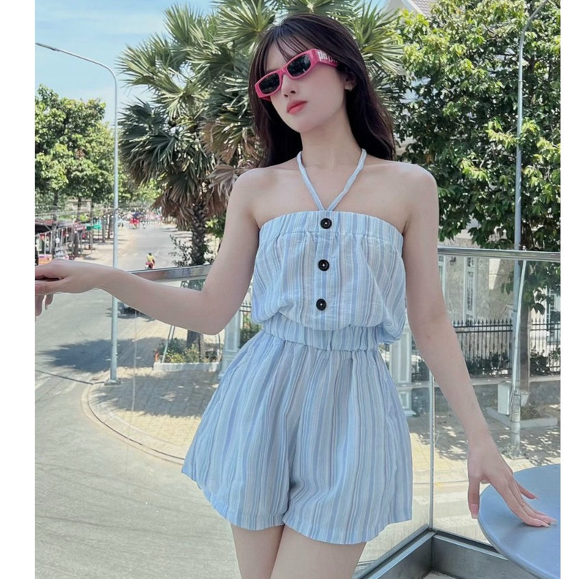 Jum đi biển, Jum nữ đi chơi thiết kế cúp ngực chất liệu đũi kẻ sọc hottrend cho nàng mặc đi biển, đi chơi dạo phố- MP