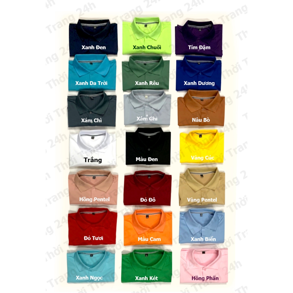 Áo Thun Có Cổ THOITRANG24H Nhiều Màu Cho nam Và Nữ Vải Cá Sấu 4 Chiều Thoáng Mát Co Dãn