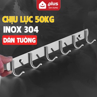 Móc treo quần áo dán tường, móc treo khăn nhà tắm inox 304 chống gỉ, chịu lực tốt không cần khoan tường LAZYDO (LZ-0708)