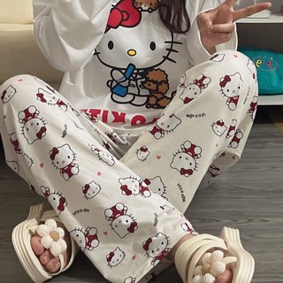 Quần Ngủ Hoạt Hình Nữ, Quần Dài Mặc Đi Chơi Họa Tiết Hello Kitty