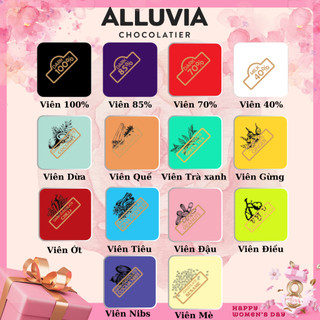 Combo 5 viên nhỏ socola đen nguyên chất và socola sữa Alluvia Chocolate