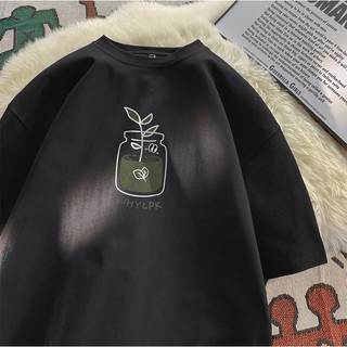 Áo thun Unisex AUHYLPK Áo phông nam nữ tay lỡ form rộng chất liệu cotton thoáng mát