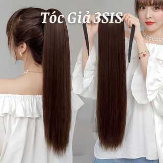 Tóc giả cột thẳng dài, tóc giả buộc đuôi ngựa có dây phong cách dễ thương