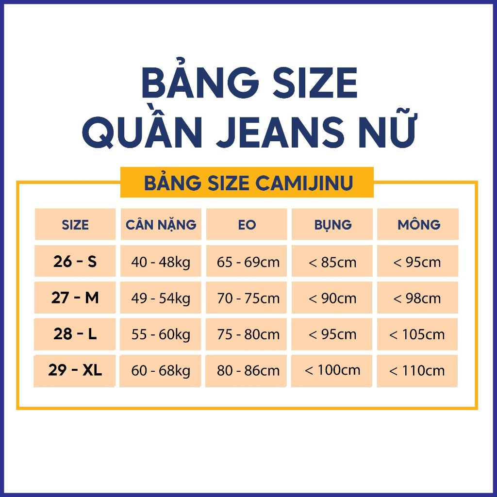 Quần Jeans Nữ Suông Túi Hộp, Dáng Dài Màu Xanh Đậm - Thương Hiệu Camijinu