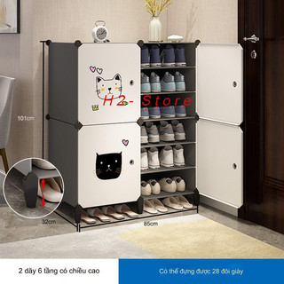 Tủ để giày dép đa năng CHIA 3- CỬA TRẮNG-HÌNH MÈO VUA chống bụi ẩm mốc tiết kiệm không gian cho gia đình ký túc xá... 