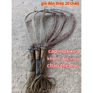 giò bẫy gà rừng khoen đúc inox cáp inox xe 4 1 bộ 20 chân